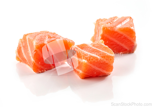 Image of fresh raw salmon pieces