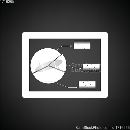 Image of Tablet with analytics diagram icon