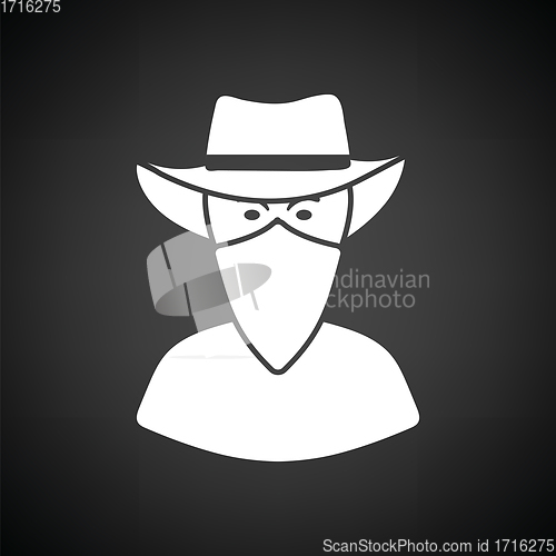 Image of Cowboy with a scarf on face icon