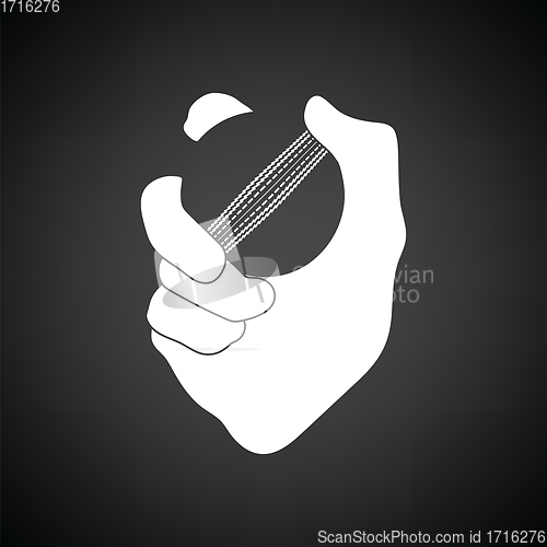 Image of Hand holding cricket ball icon