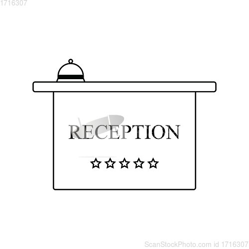 Image of Icon of hotel reception desk with bell