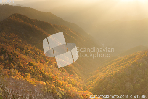 Image of Beautiful sunset in Nikko of Japan