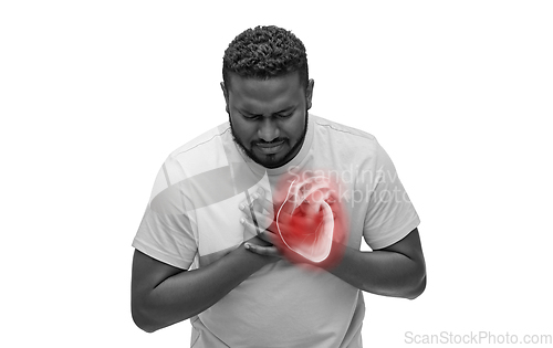 Image of african american man suffering from heart ache