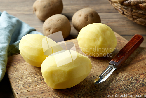 Image of raw peeled potatoes