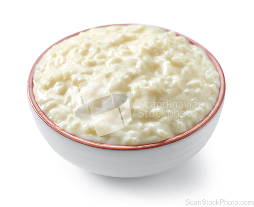 Image of bowl of rice and milk pudding