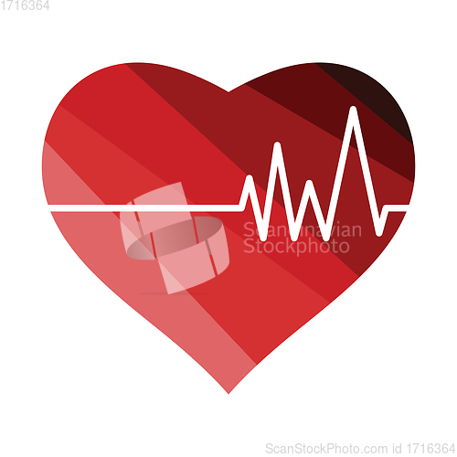 Image of Heart with cardio diagram icon