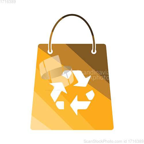 Image of Shopping bag with recycle sign icon