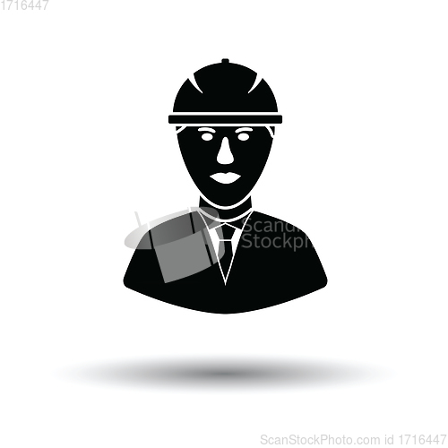 Image of Icon of construction worker head in helmet