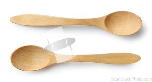 Image of two new empty wooden spoons