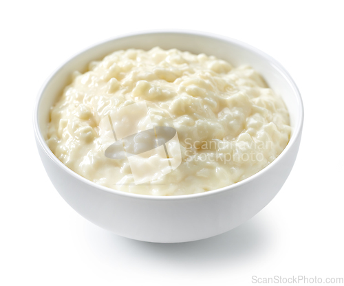 Image of bowl of rice and milk pudding