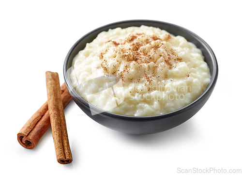 Image of bowl of rice and milk pudding