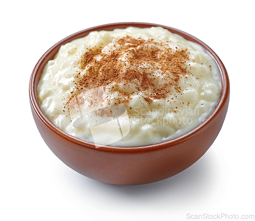 Image of bowl of rice and milk pudding