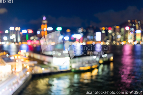 Image of Blur view of Hong Kong skyline