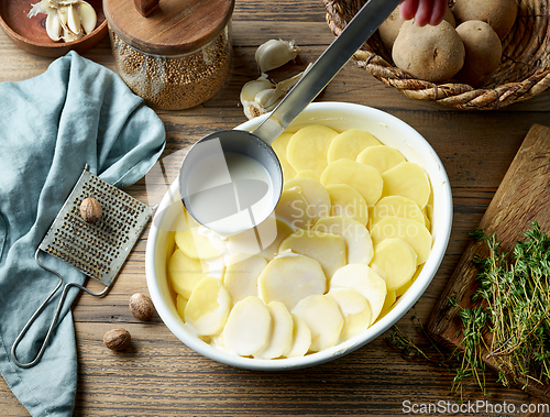 Image of process of making potato gratin