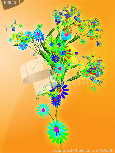 Image of Floral nature themed design illustration