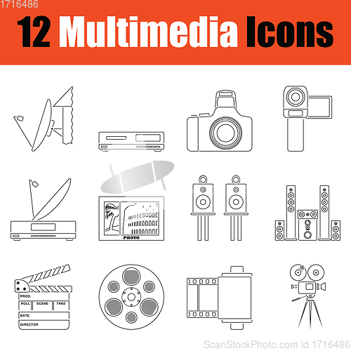 Image of Set of multimedia icons