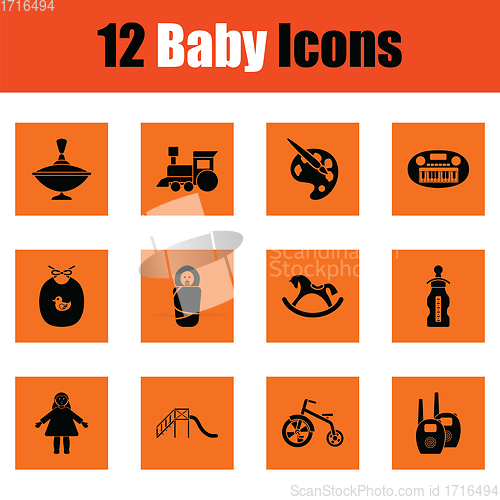 Image of Set of baby icons