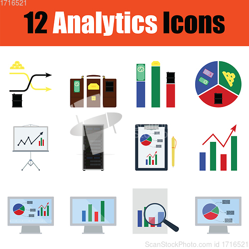 Image of Flat design analytics icon set 