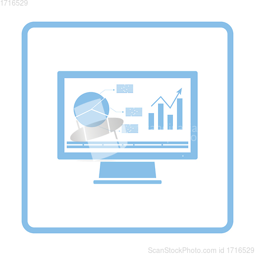 Image of Monitor with analytics diagram icon