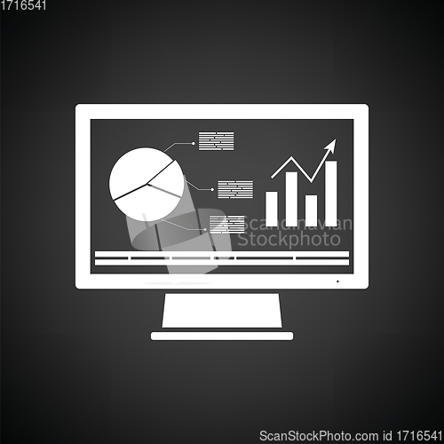 Image of Monitor with analytics diagram icon