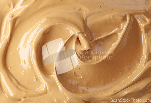 Image of whipped coffee and caramel dessert background