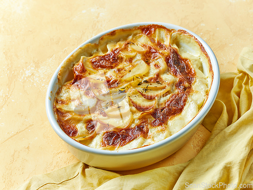 Image of freshly baked potato gratin