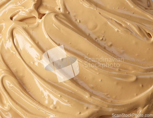 Image of whipped coffee and caramel dessert background