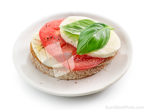 Image of bruschetta with tomato and buffalo mozzarella