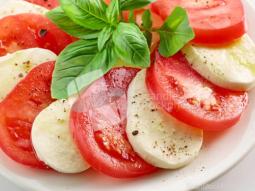 Image of tomato and mozzarella closeup