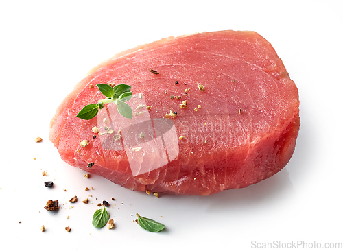 Image of fresh raw tuna steak