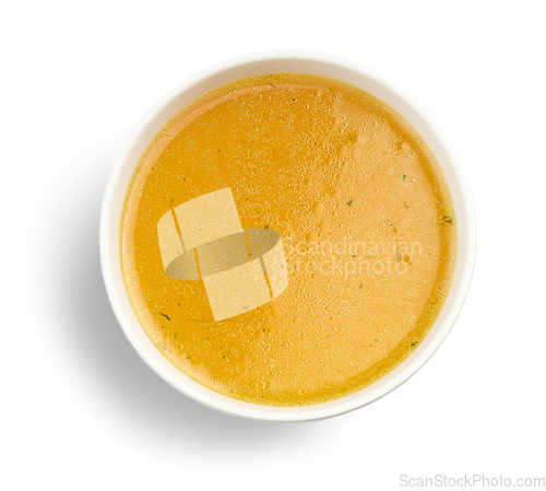 Image of bowl of fresh chicken broth