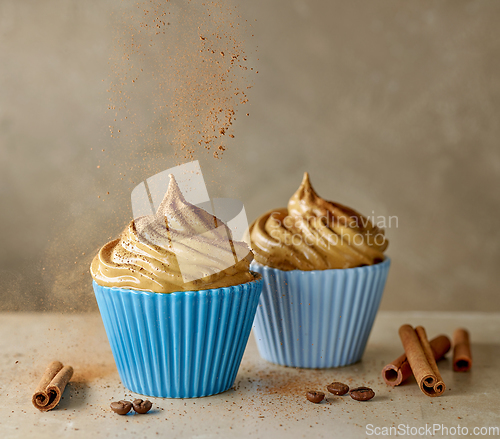 Image of process of making coffe and caramel mousse dessert