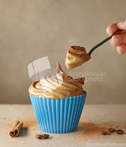 Image of whipped caramel and coffee mousse dessert