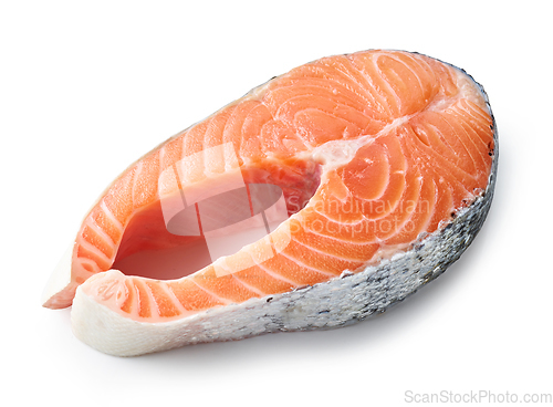 Image of fresh raw salmon steak