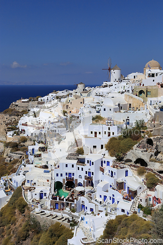 Image of View of Oia village on Santorini island, Greece