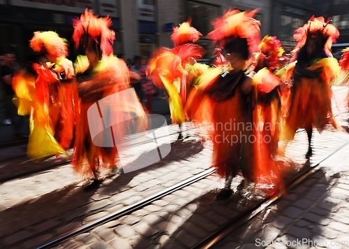 Image of traditional summer samba carnival in Helsinki, Finland 2022