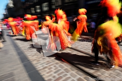 Image of traditional summer samba carnival in Helsinki, Finland 2022