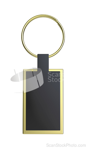 Image of Black keyring, front view