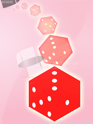 Image of Rolling red dice illustration