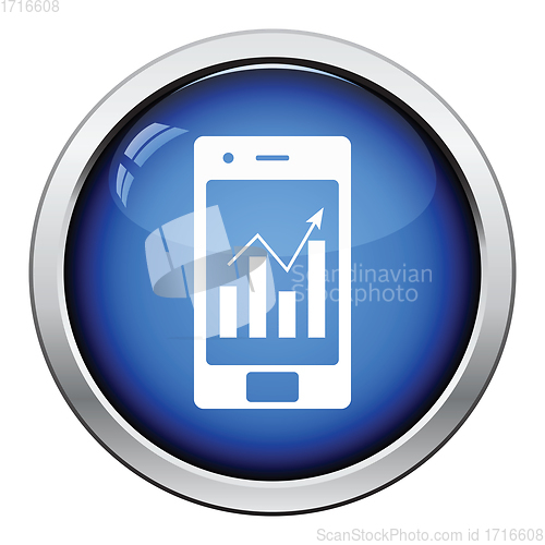 Image of Smartphone with analytics diagram icon