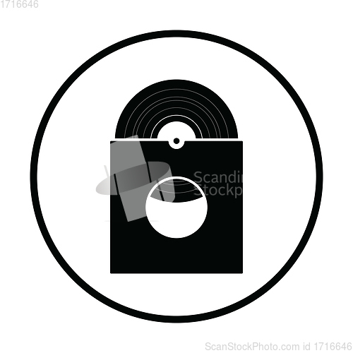 Image of Vinyl record in envelope icon