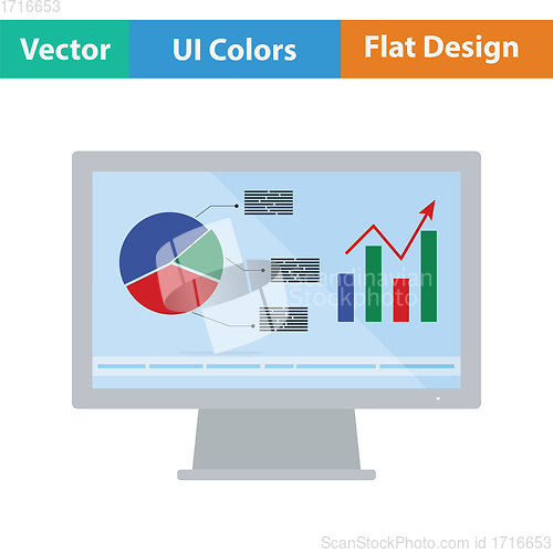 Image of Monitor with analytics diagram icon