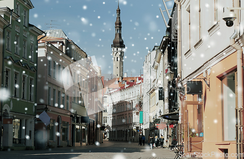 Image of empty street of Tallinn city old town