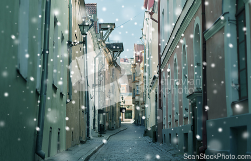 Image of empty street of Tallinn city old town