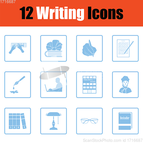 Image of Set of writing icons
