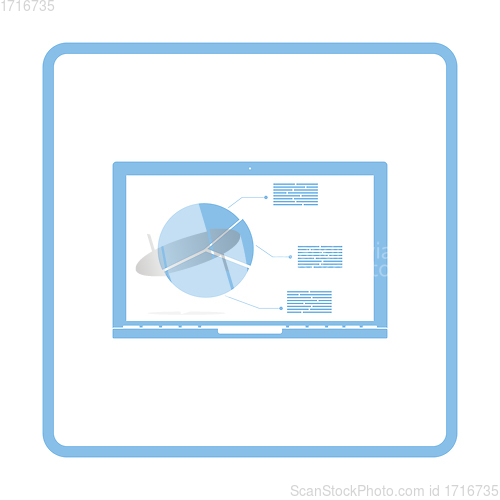 Image of Laptop with analytics diagram icon