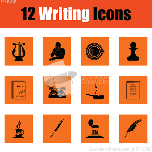 Image of Set of writing icons