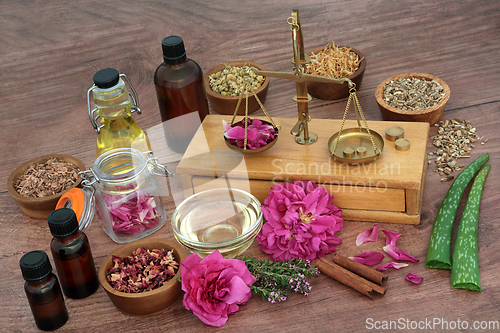 Image of Preparing Herbs and Flowers for Skin Care Treatment