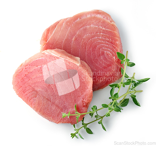 Image of fresh raw tuna steak