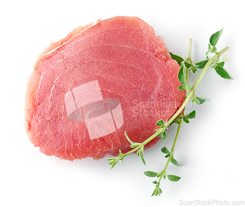 Image of fresh raw tuna steak